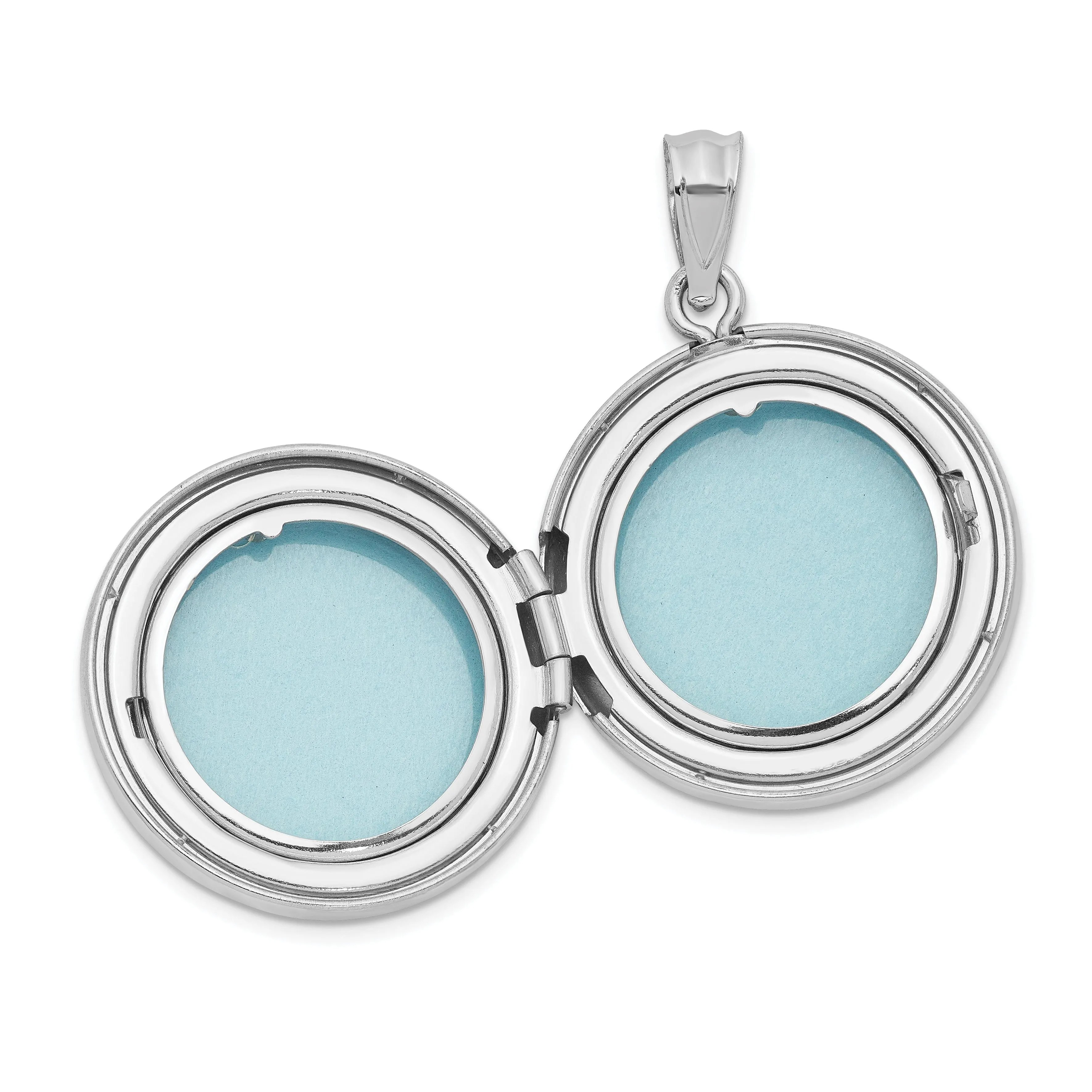 Sterling Silver 20mm Polished Scrolled Round Locket