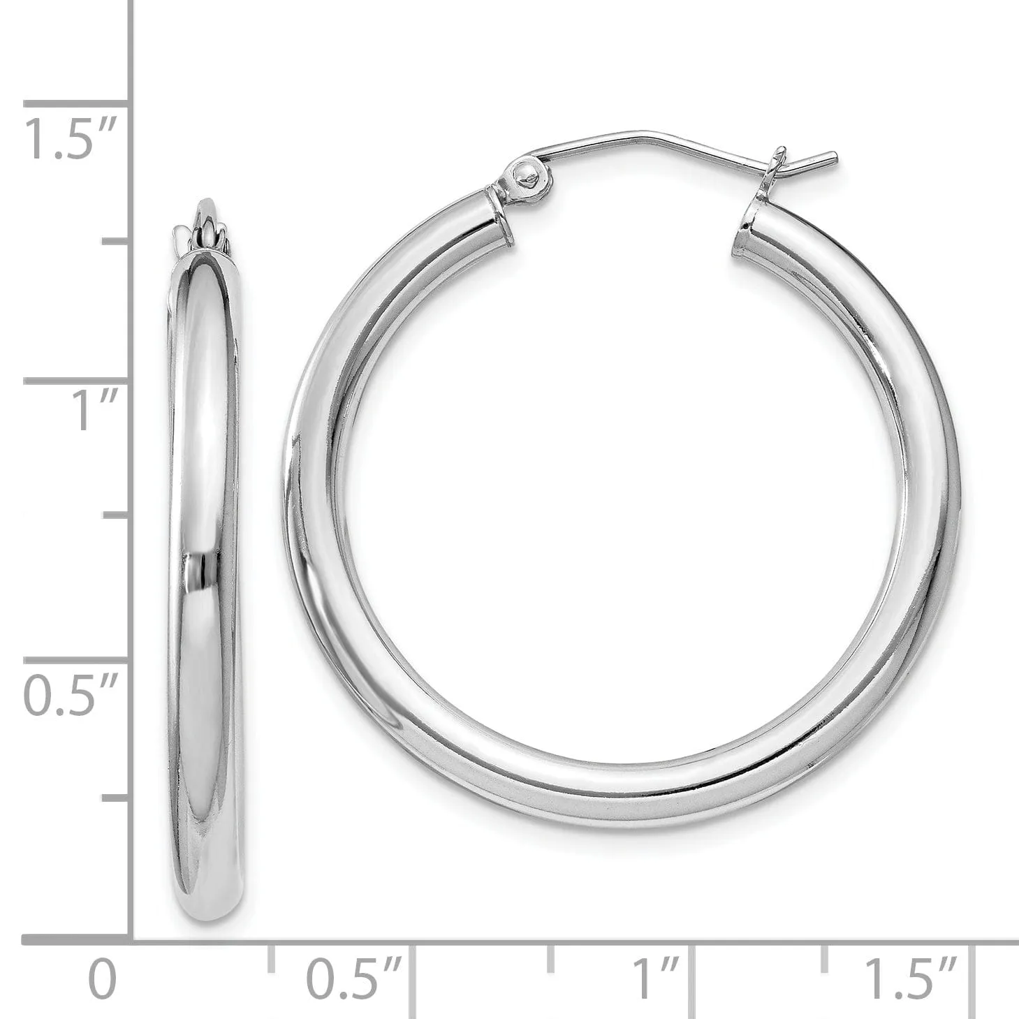 Sterling Silver 3MM Round Hoop Earrings