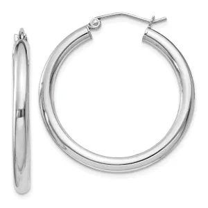 Sterling Silver 3MM Round Hoop Earrings