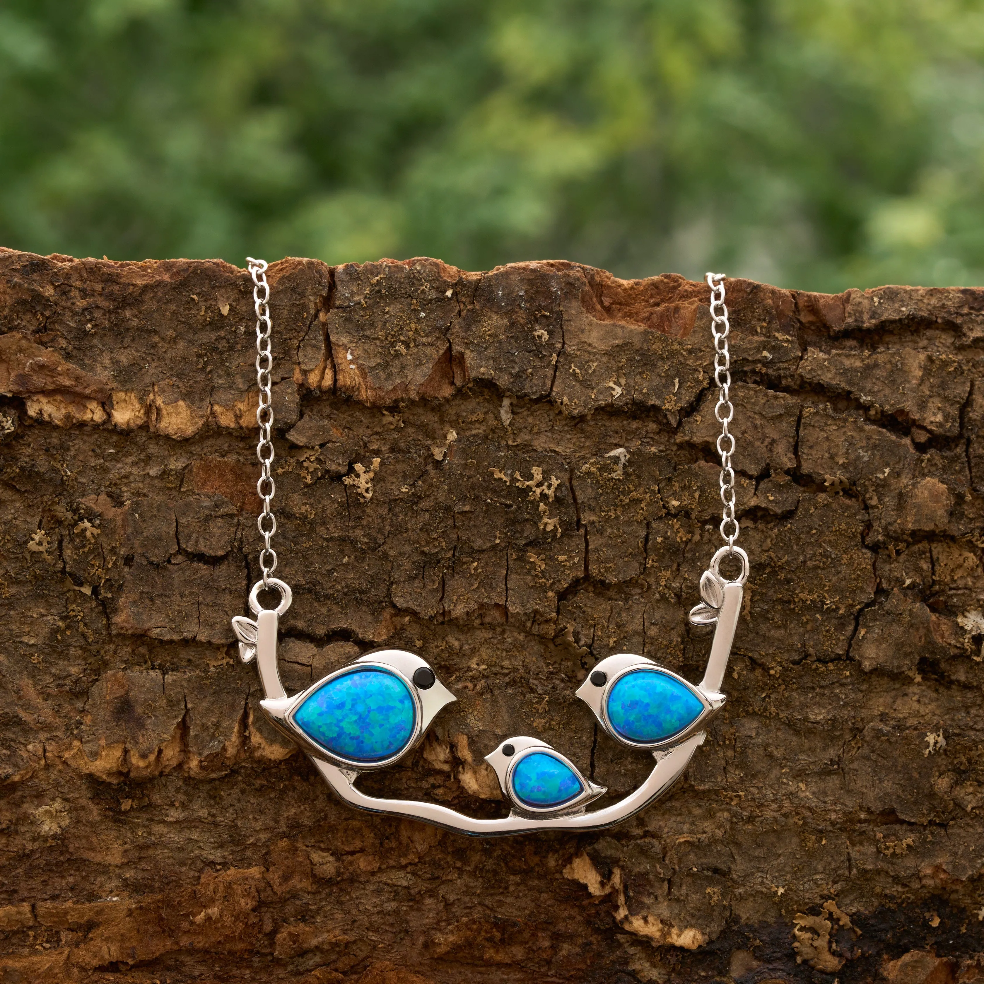 Sterling Silver Blue Opal Birdie Gift Set