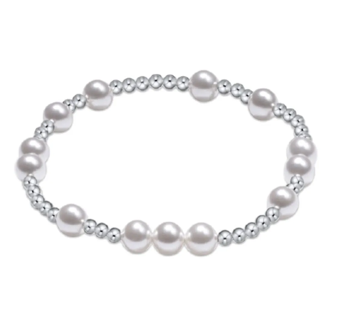 Sterling Silver - Hope Unwritten Bead Bracelet - Pearl