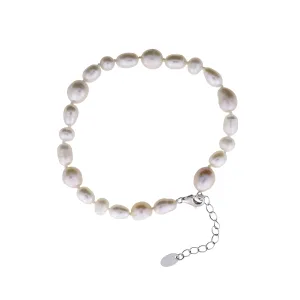 Sterling Silver Mixed Freshwater Pearls Bracelet