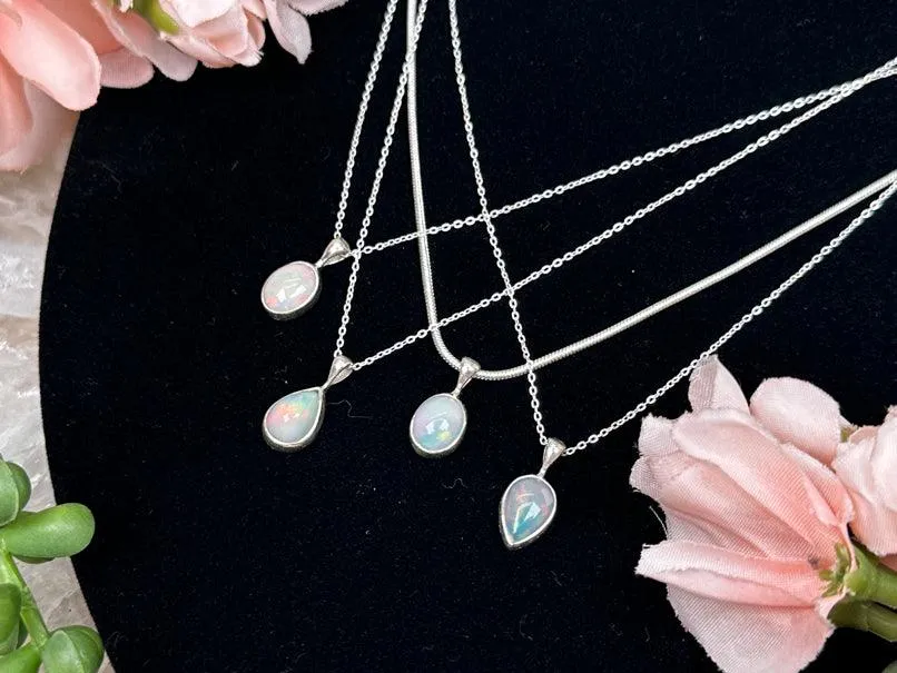 Sterling Silver Opal Necklaces