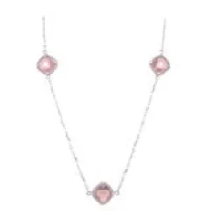 Sterling Silver Pink Topaz Necklace