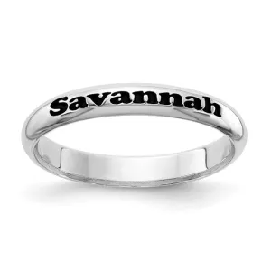 Sterling Silver Stackable Name Ring