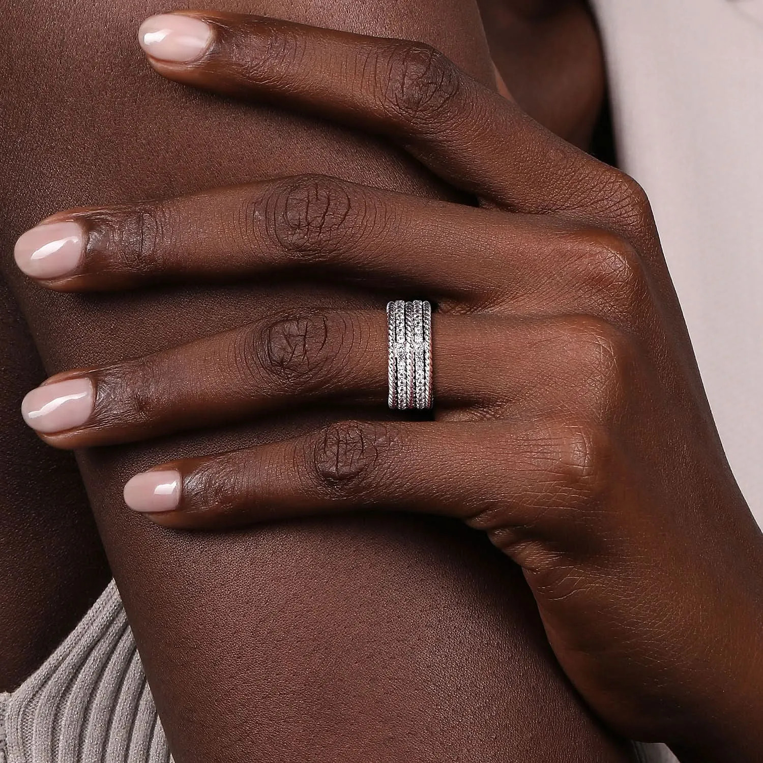 Sterling Silver White Sapphire Stackable Ring