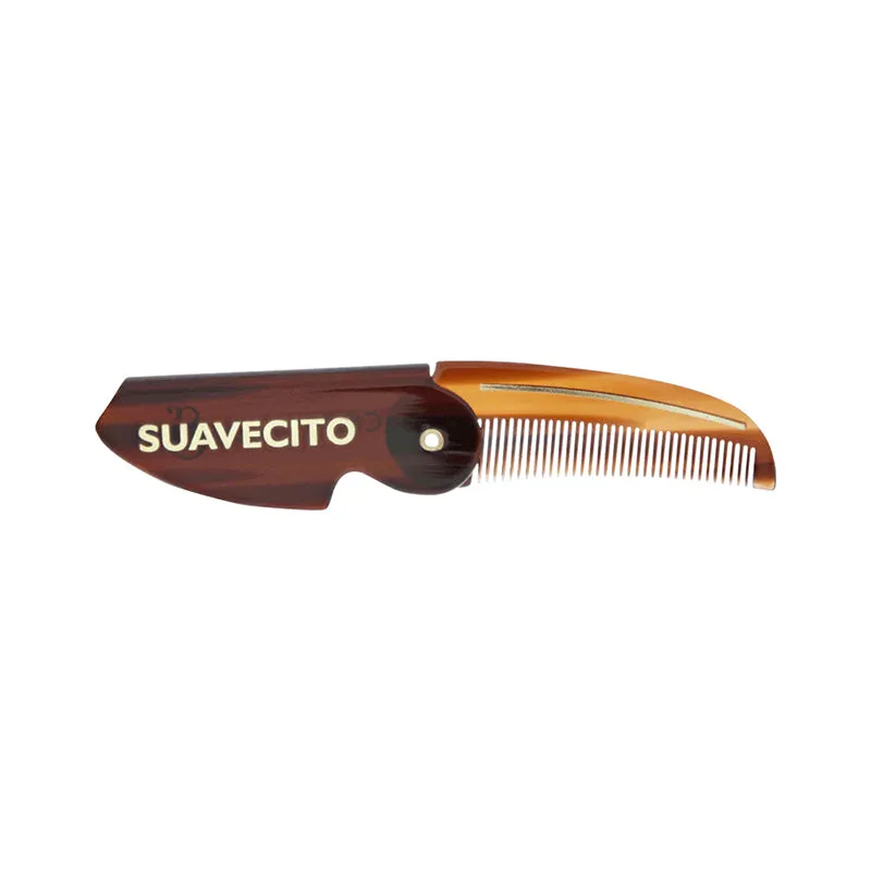 Suavecito - Deluxe Folding Mustache Comb, Amber