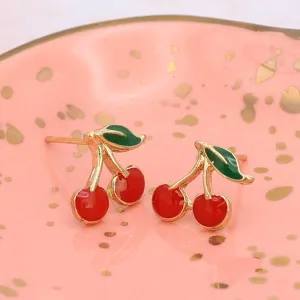 Sweet and Sour Cherries Post Earrings