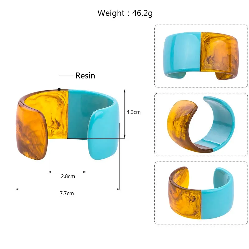 TEEK - Half Vintage Resin Cuff Bracelet Bangle