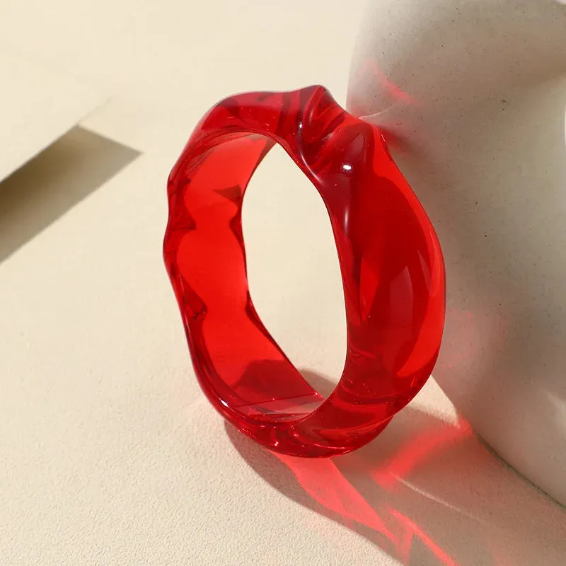 TEEK - Transparent Resin Round Bangle Bracelet