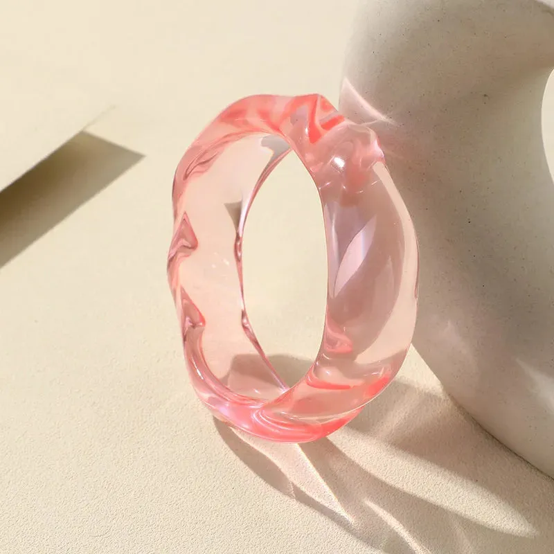 TEEK - Transparent Resin Round Bangle Bracelet