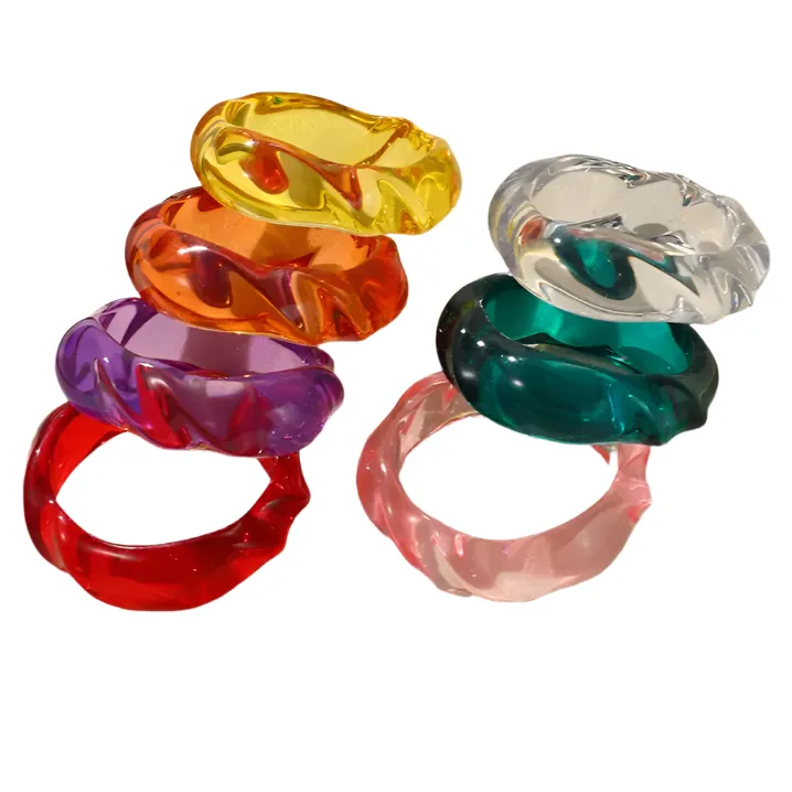 TEEK - Transparent Resin Round Bangle Bracelet