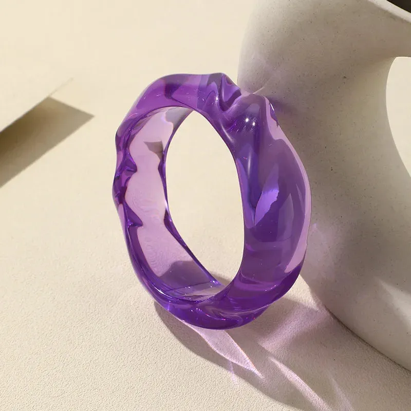 TEEK - Transparent Resin Round Bangle Bracelet