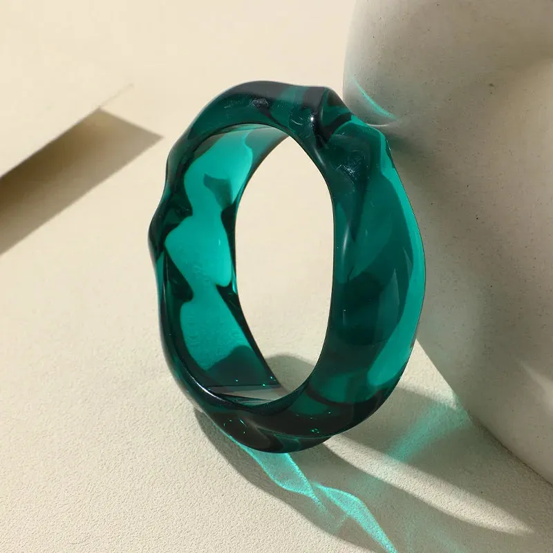 TEEK - Transparent Resin Round Bangle Bracelet