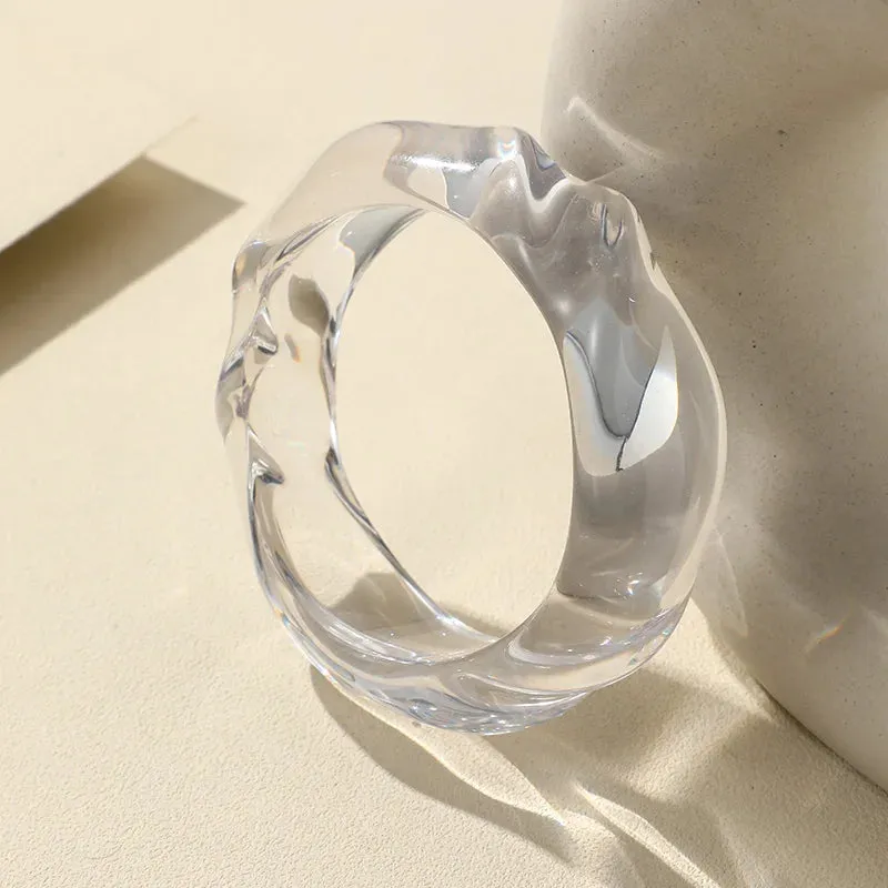 TEEK - Transparent Resin Round Bangle Bracelet