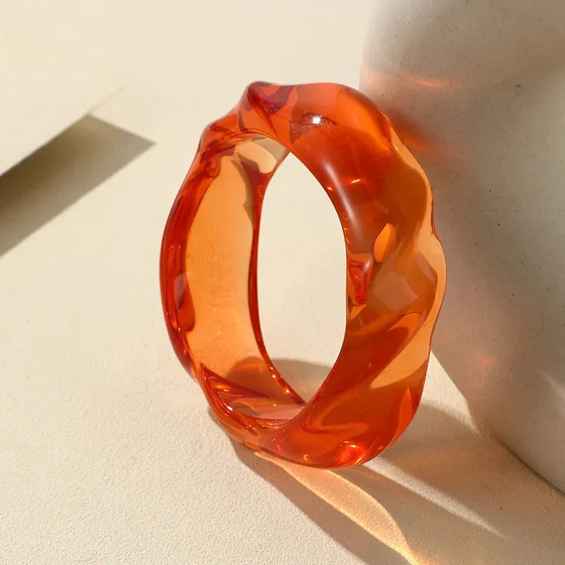 TEEK - Transparent Resin Round Bangle Bracelet