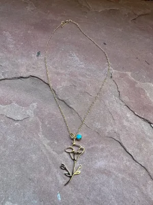 “The Golden Collection” Handmade Gold Plated Flower Necklace Style 3