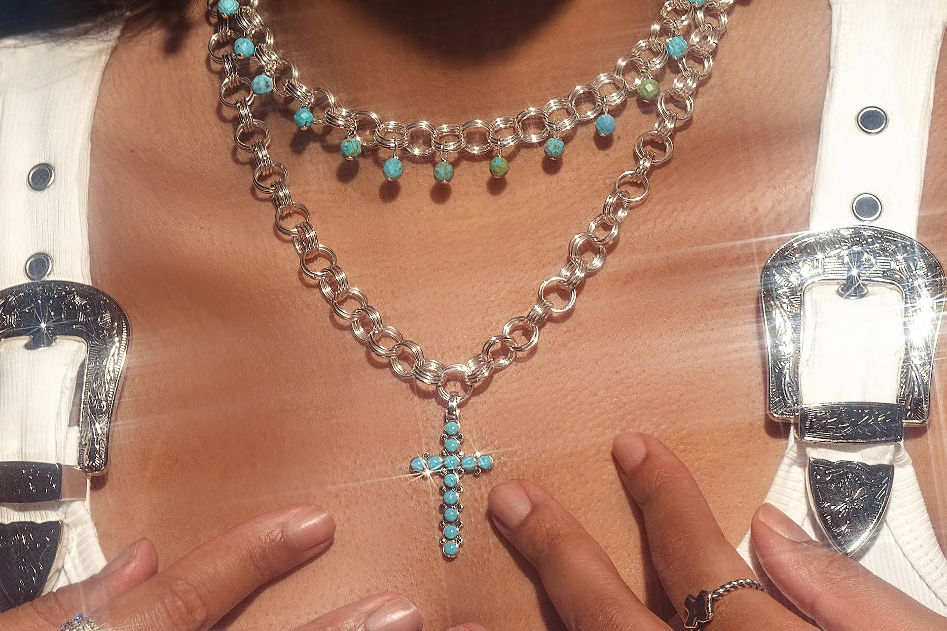 The Kyna Necklace - Turquoise Cross