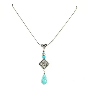 Turquoise & Silver Pendant Necklace