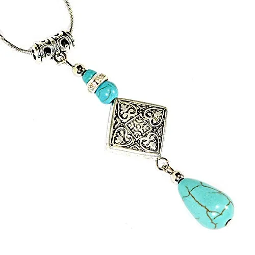 Turquoise & Silver Pendant Necklace