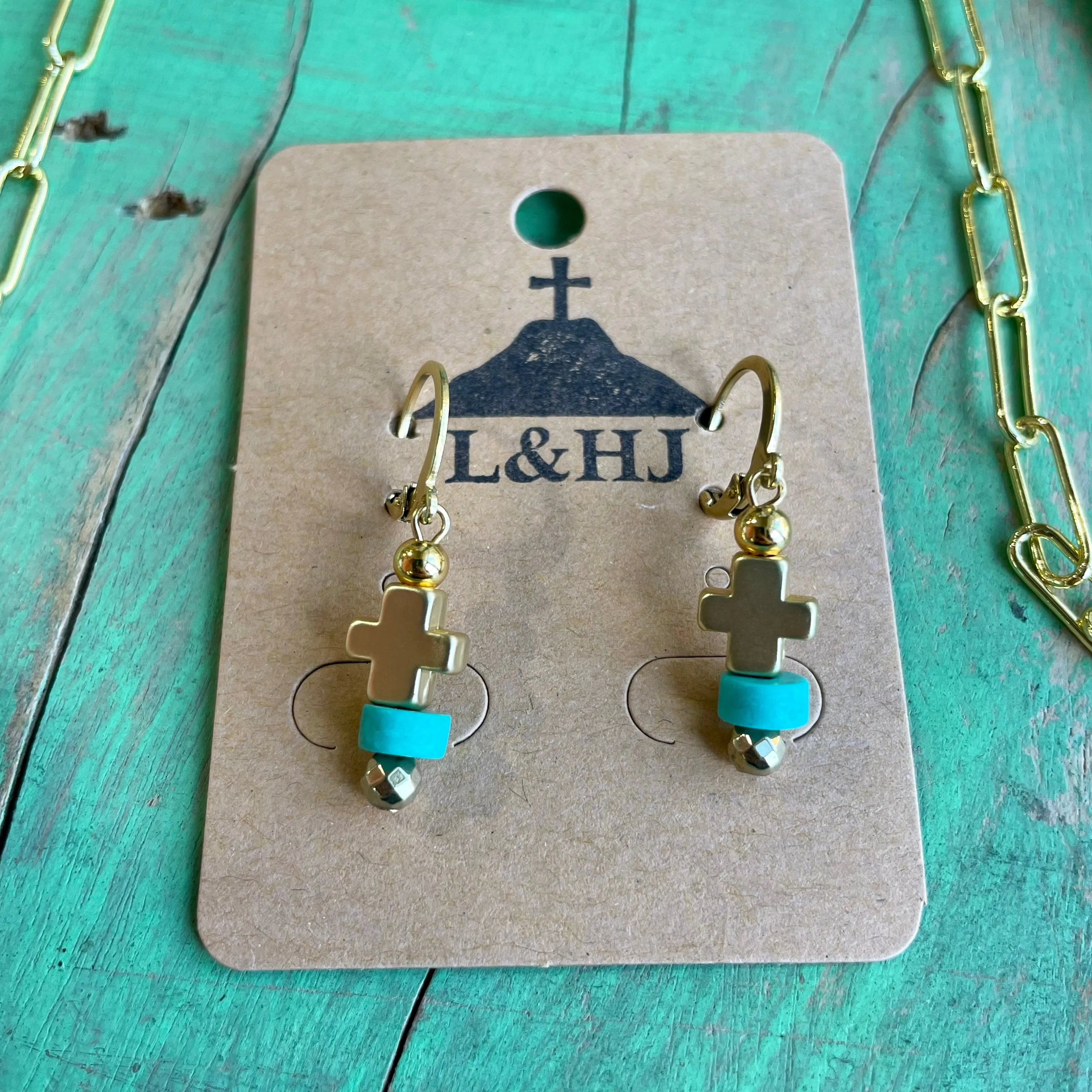 Turquoise and Gold Paper Clip Collection