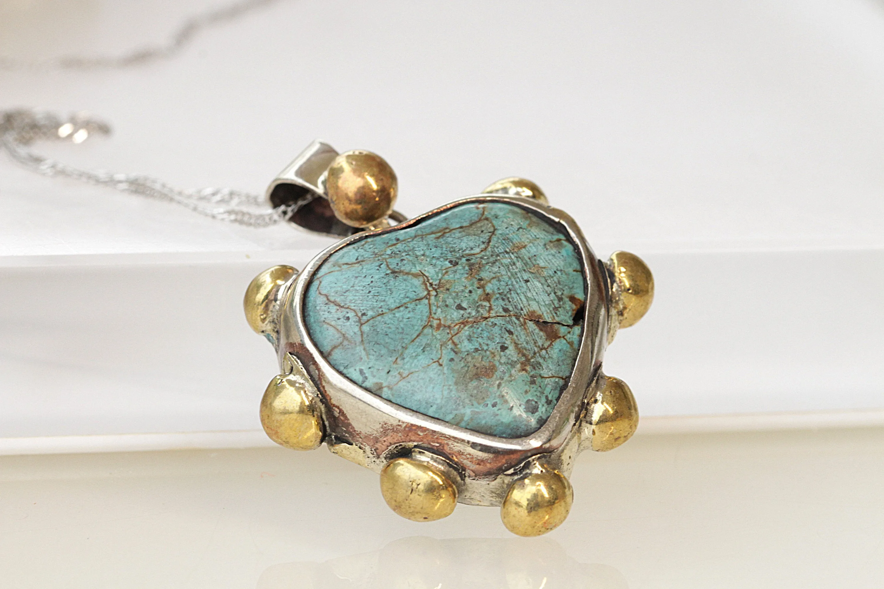 TURQUOISE HEART NECKLACE