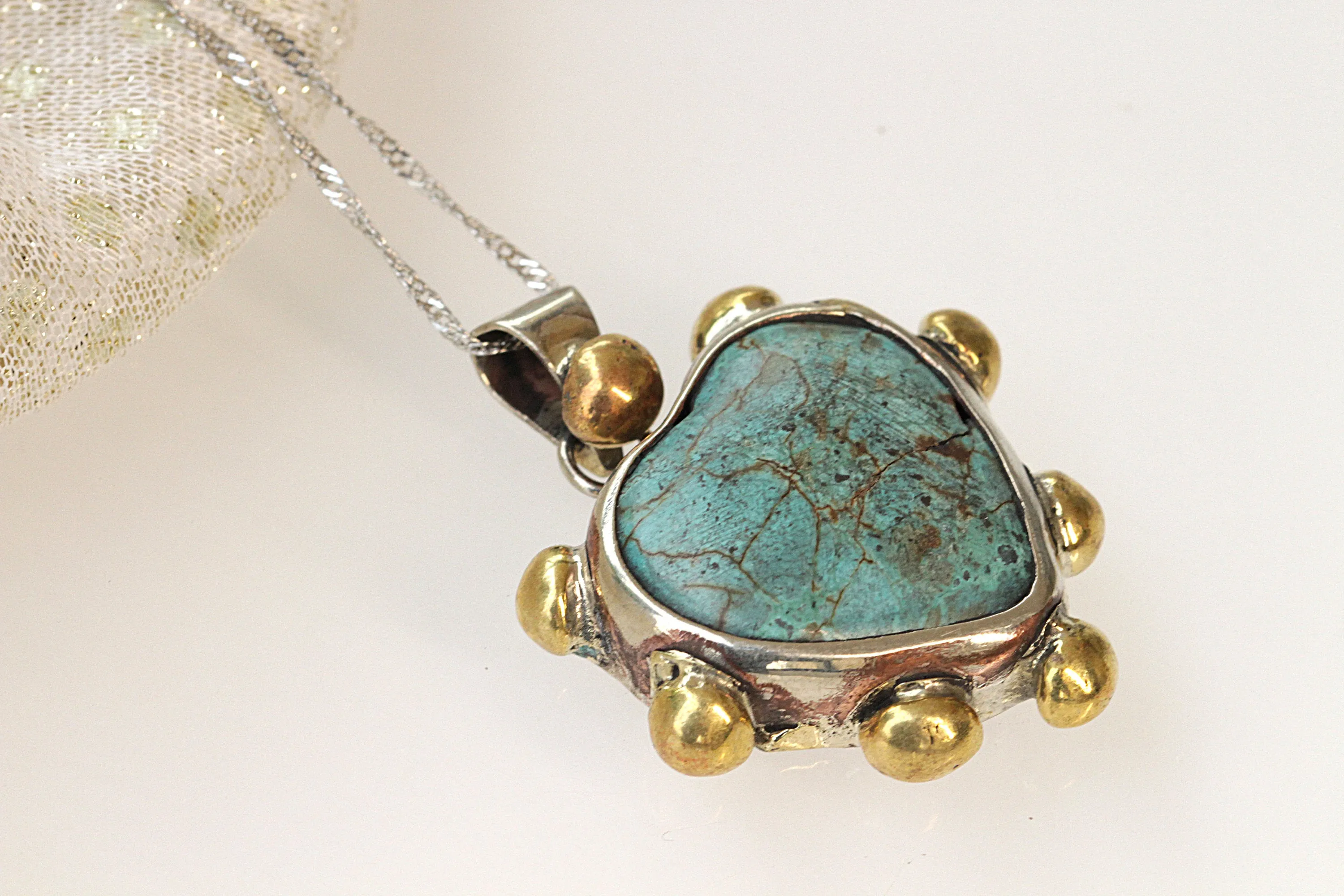 TURQUOISE HEART NECKLACE