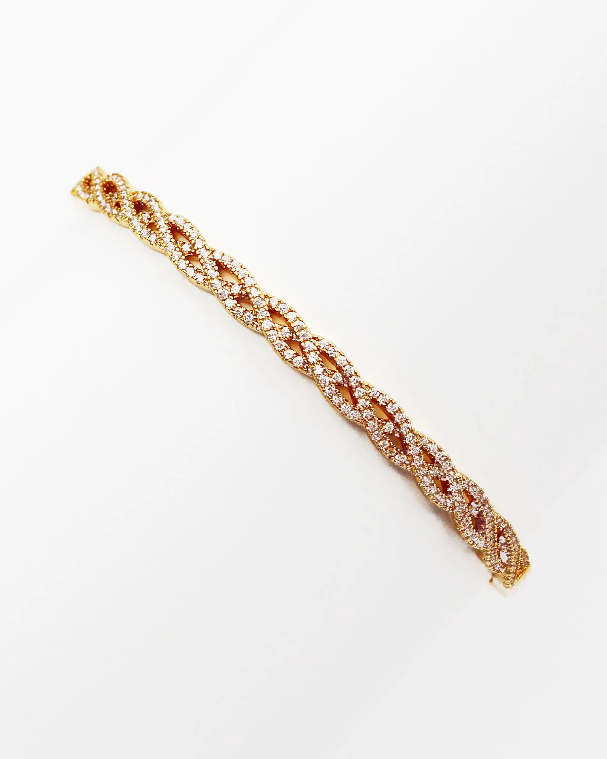 Twist Braided CZ Stone Bracelet