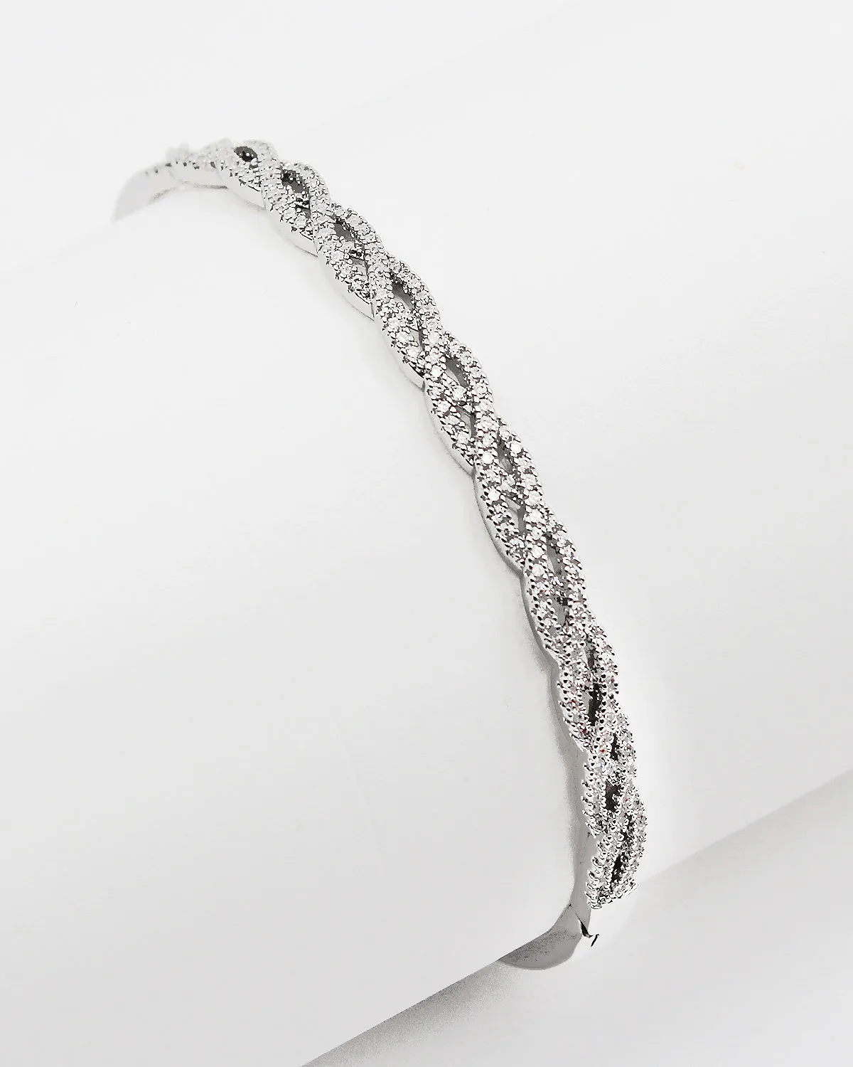 Twist Braided CZ Stone Bracelet