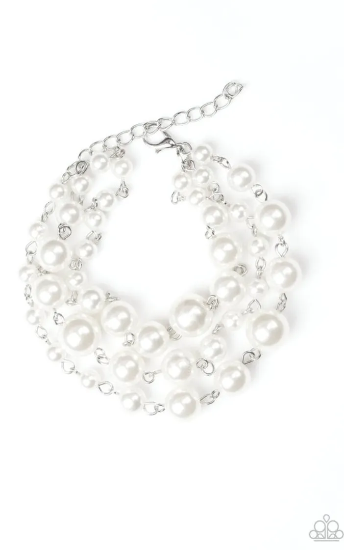 Until The End of TIMELESS  White bracelet - Paparazzi Accessories