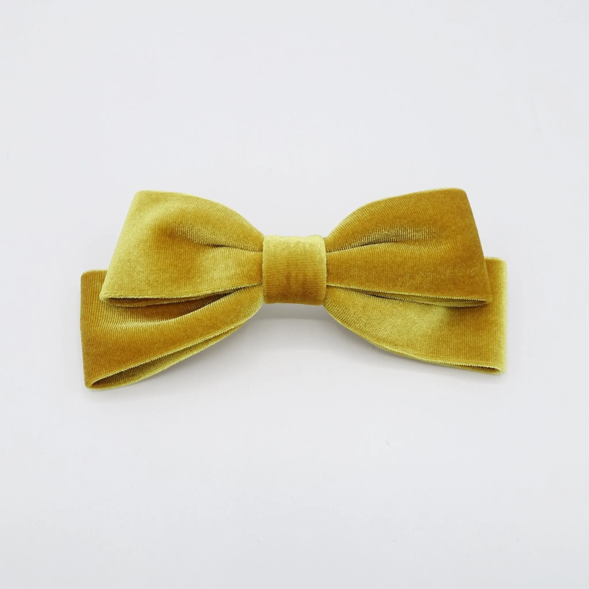 velvet narrow hair bow layered hair bow barrette for women