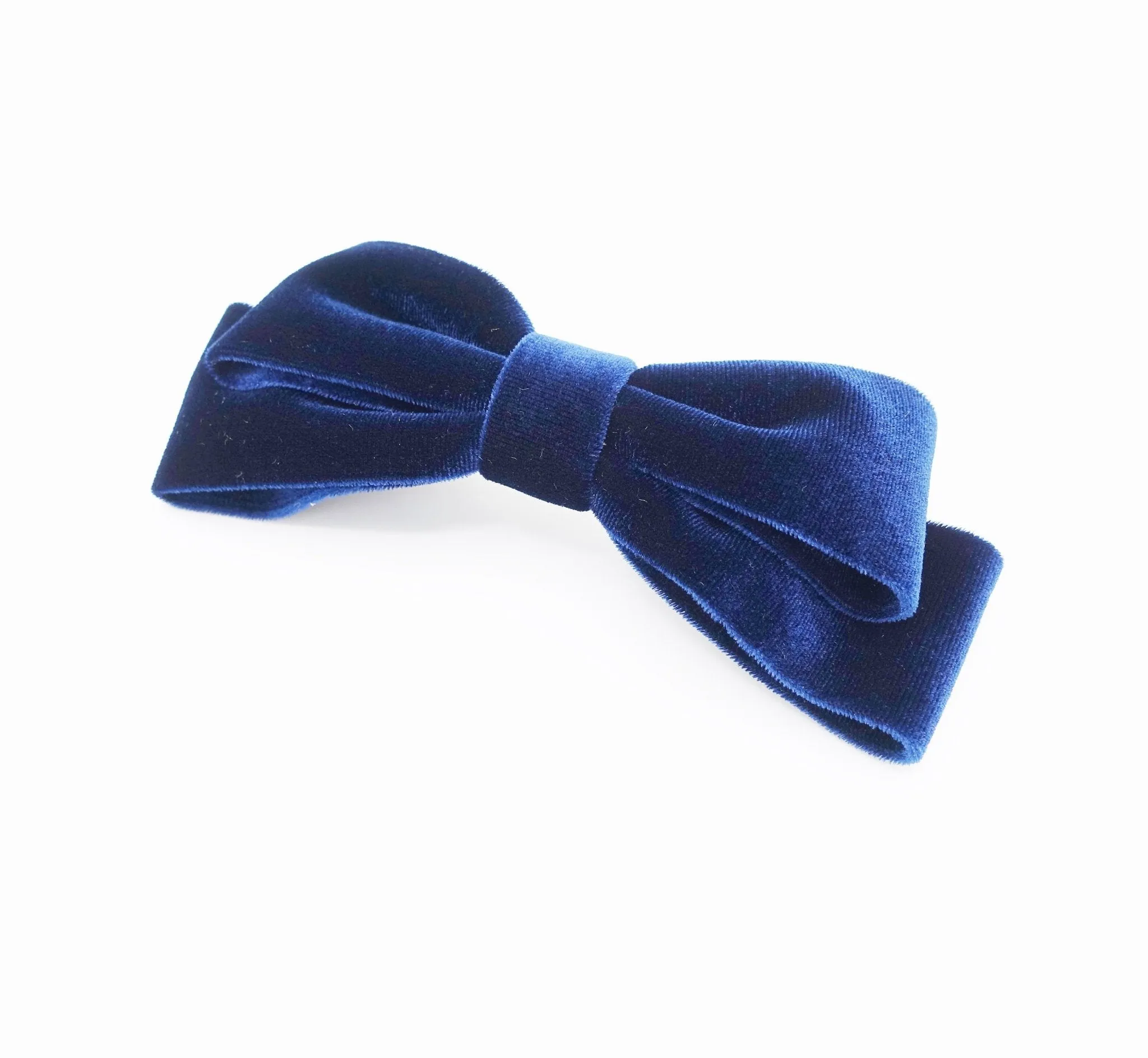 velvet narrow hair bow layered hair bow barrette for women