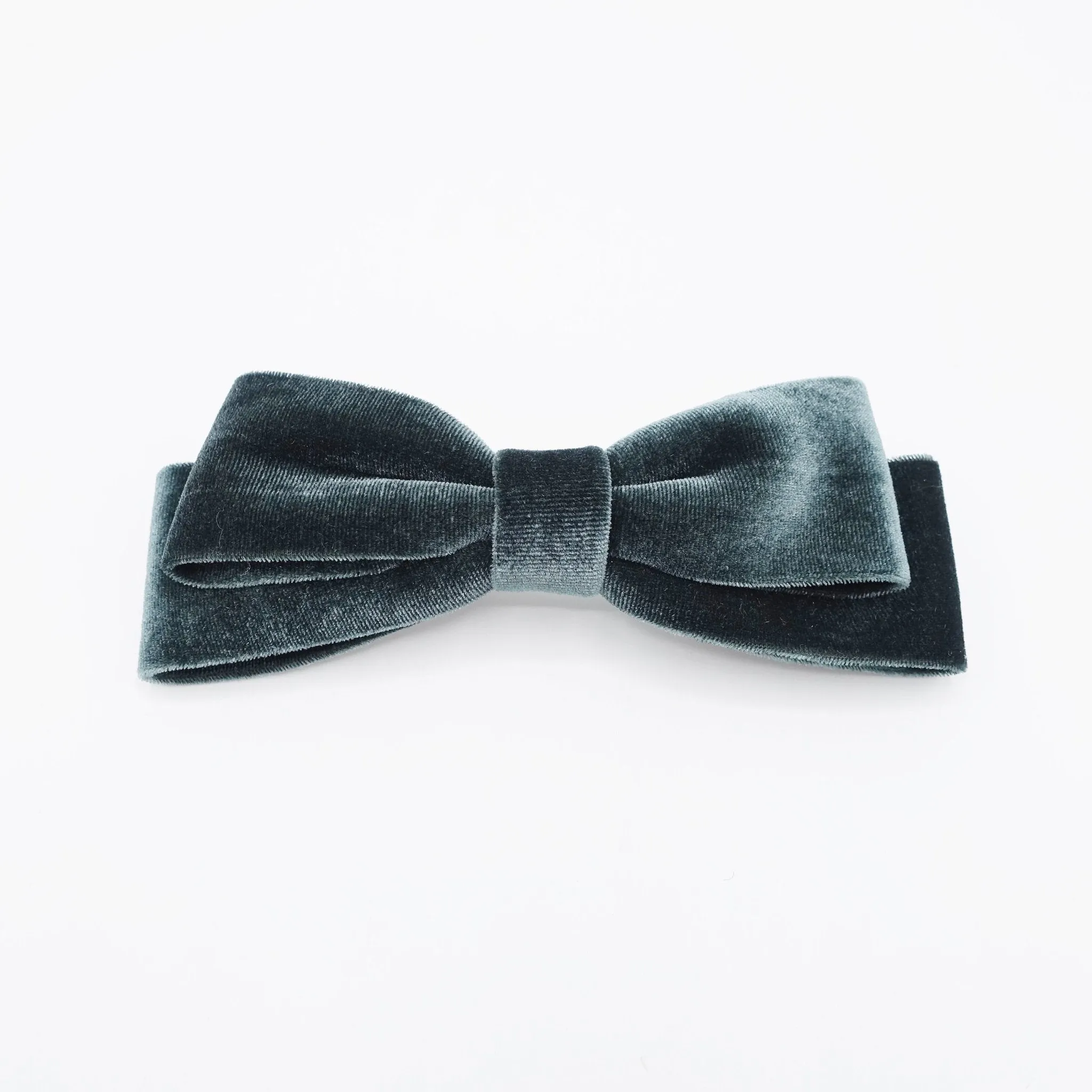 velvet narrow hair bow layered hair bow barrette for women