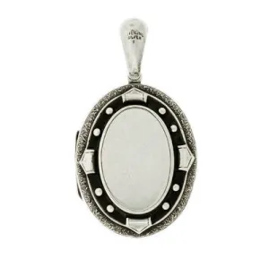 Victorian Sterling Silver Etched & Studded Locket