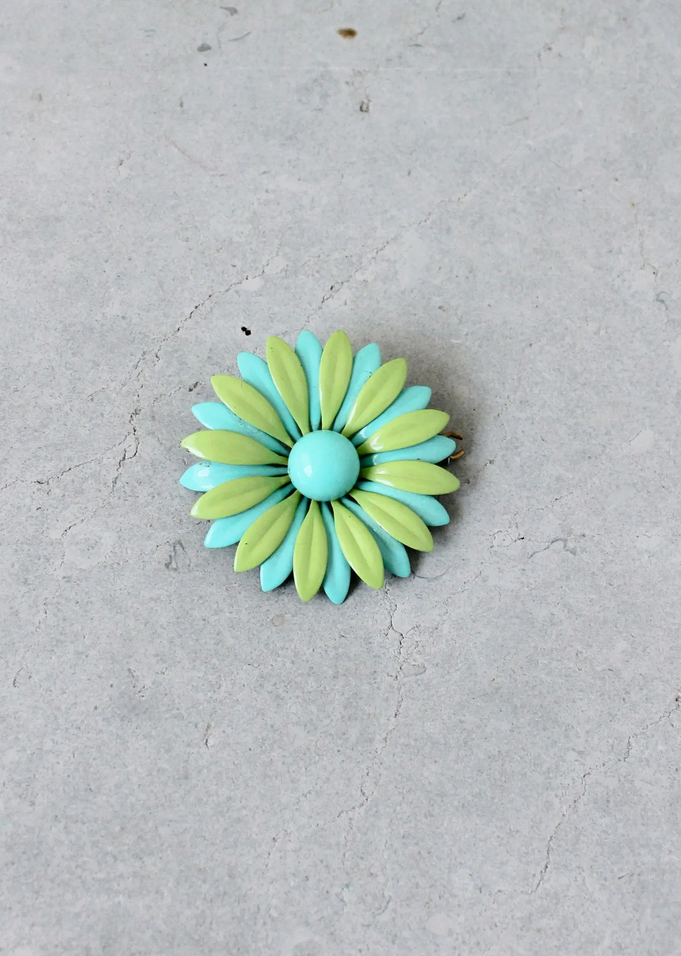 Vintage 1960s Large MOD Enameled Flower Hair Barrette