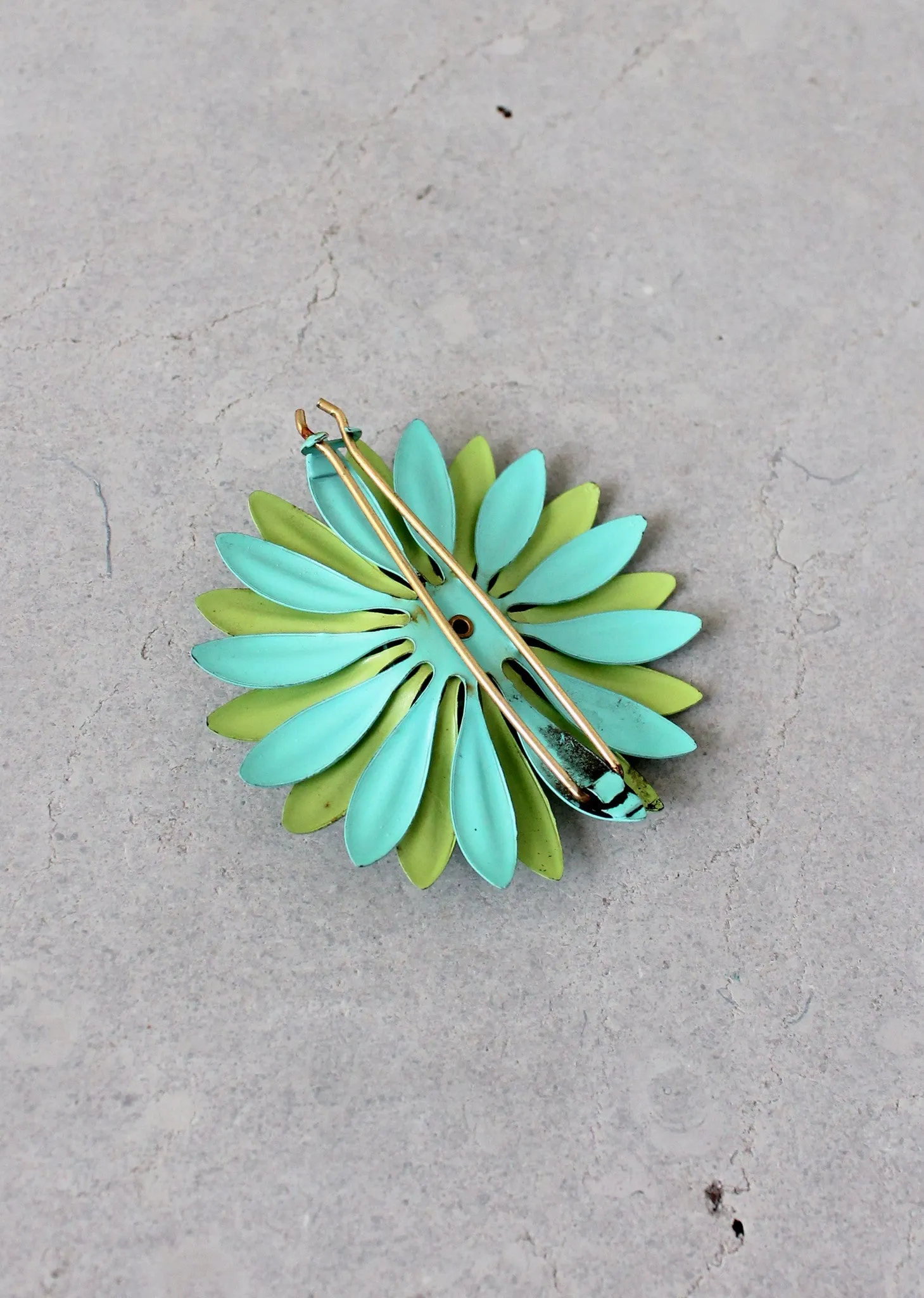 Vintage 1960s Large MOD Enameled Flower Hair Barrette