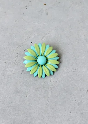 Vintage 1960s Large MOD Enameled Flower Hair Barrette