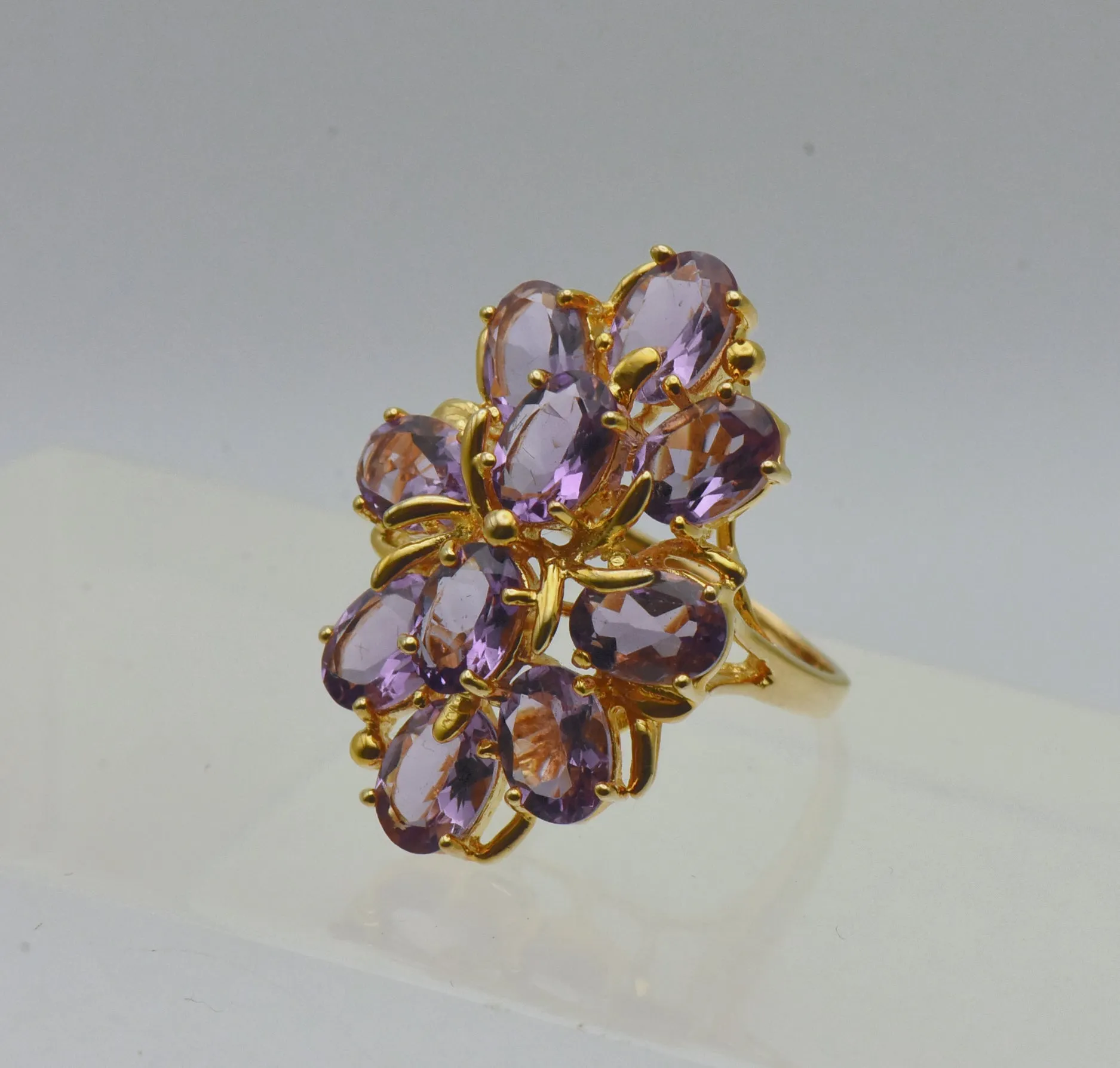 Vintage Amethyst Vermeil Cocktail Ring - Size 5.25