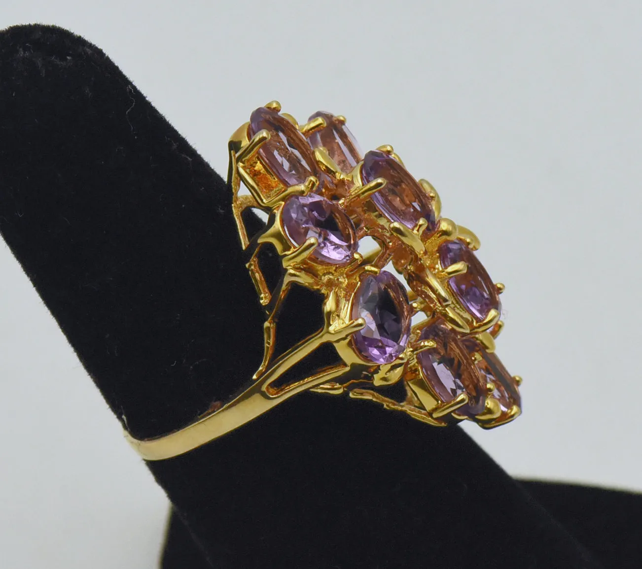 Vintage Amethyst Vermeil Cocktail Ring - Size 5.25