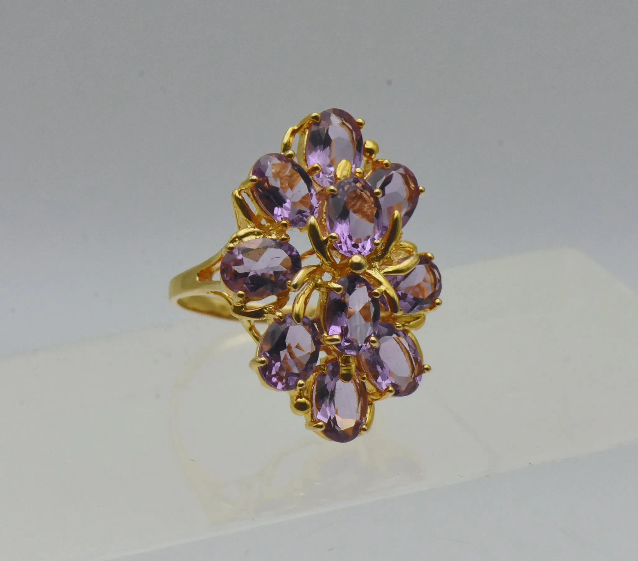 Vintage Amethyst Vermeil Cocktail Ring - Size 5.25