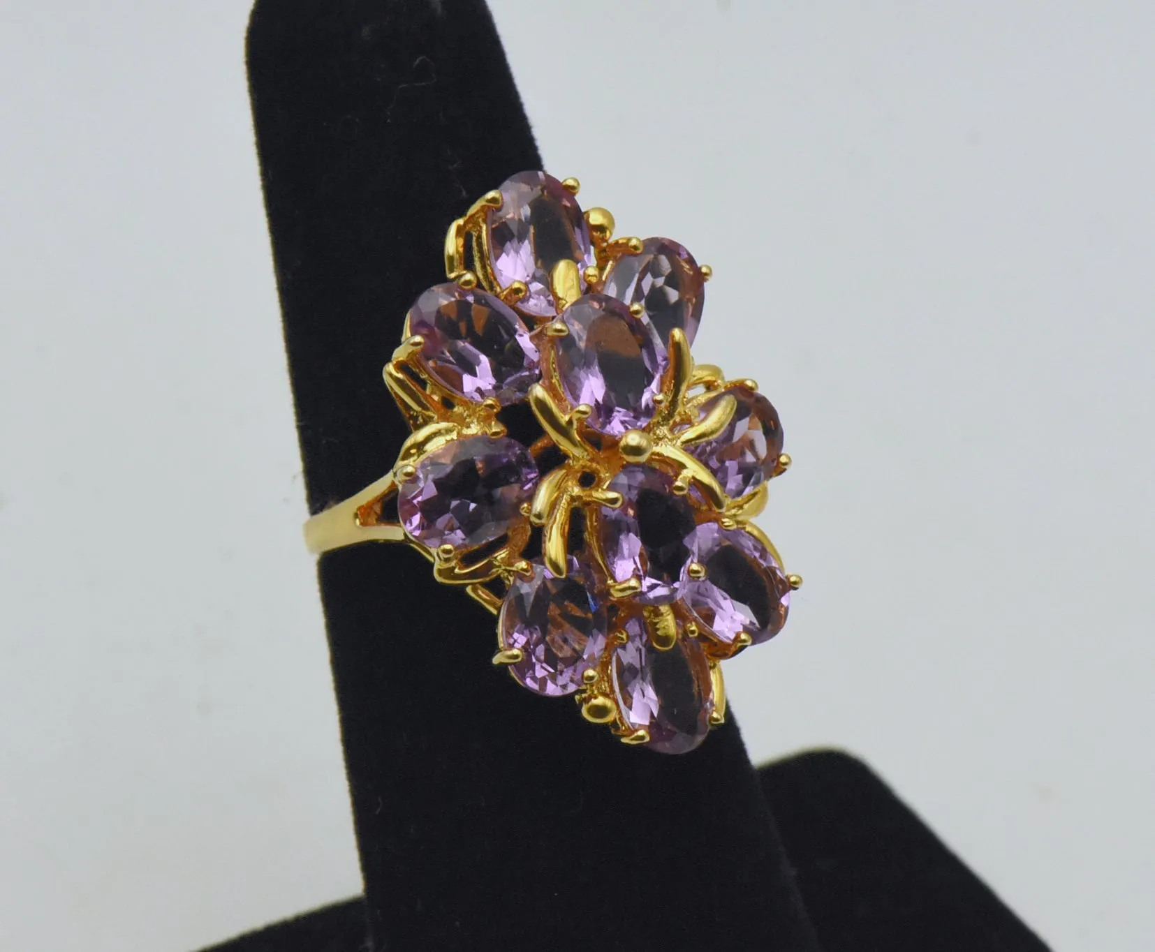 Vintage Amethyst Vermeil Cocktail Ring - Size 5.25