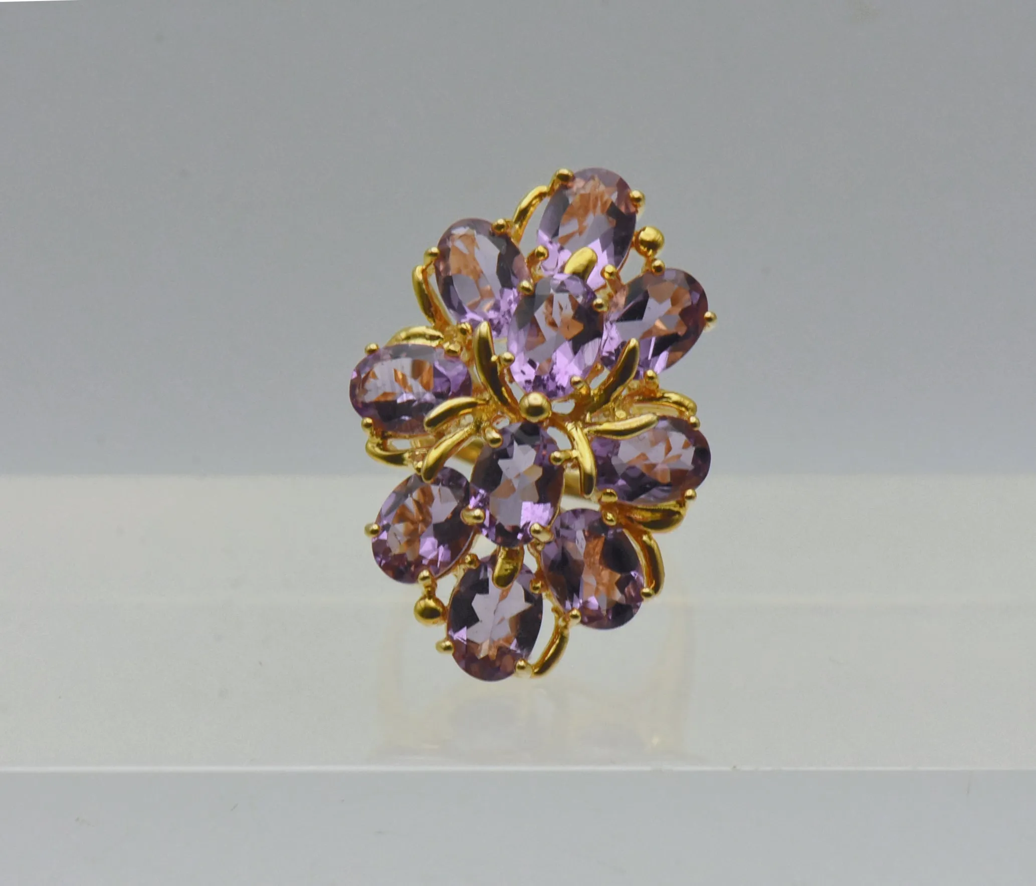 Vintage Amethyst Vermeil Cocktail Ring - Size 5.25