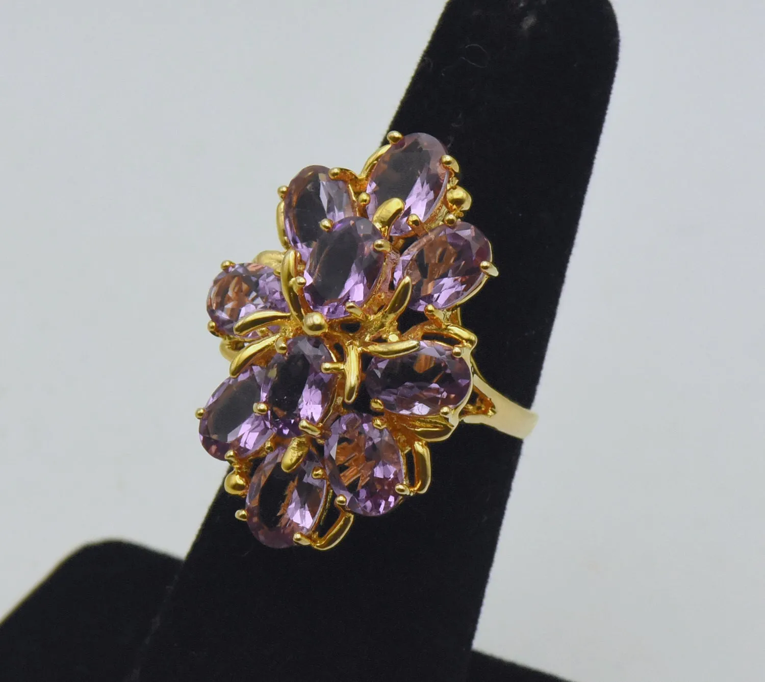 Vintage Amethyst Vermeil Cocktail Ring - Size 5.25