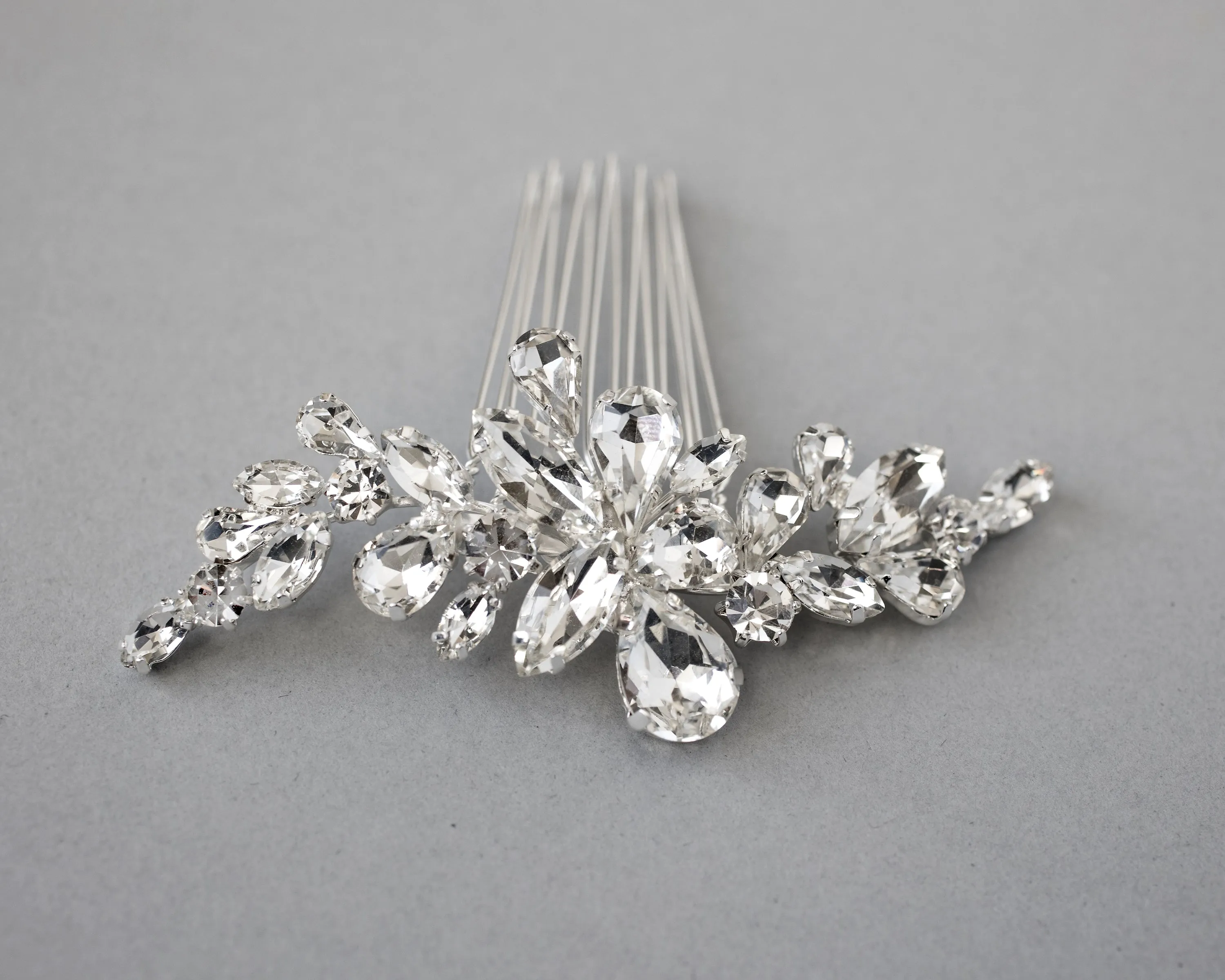 Waterdrop and Marquise Crystal Hair Comb