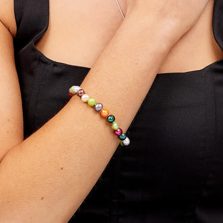 Women's 8-9mm Freshwater Multicolour Pearl Bracelet