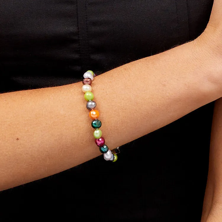 Women's 8-9mm Freshwater Multicolour Pearl Bracelet