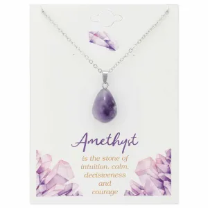 Zad Gemstone Drop Amethyst Necklace