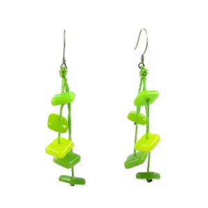 Zen Glass Earrings - Lime Green